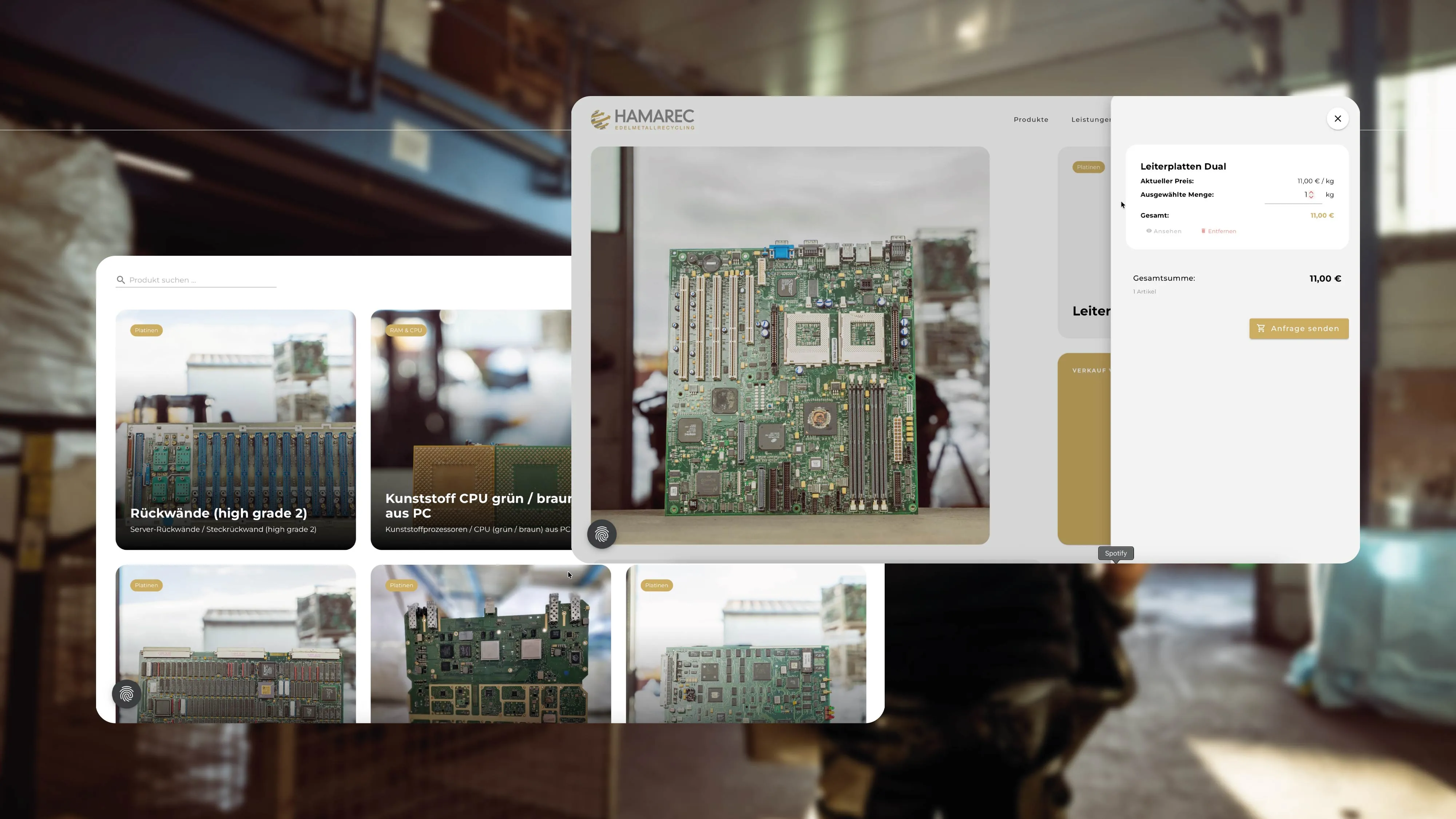 Hamarec Website Design und User Interface