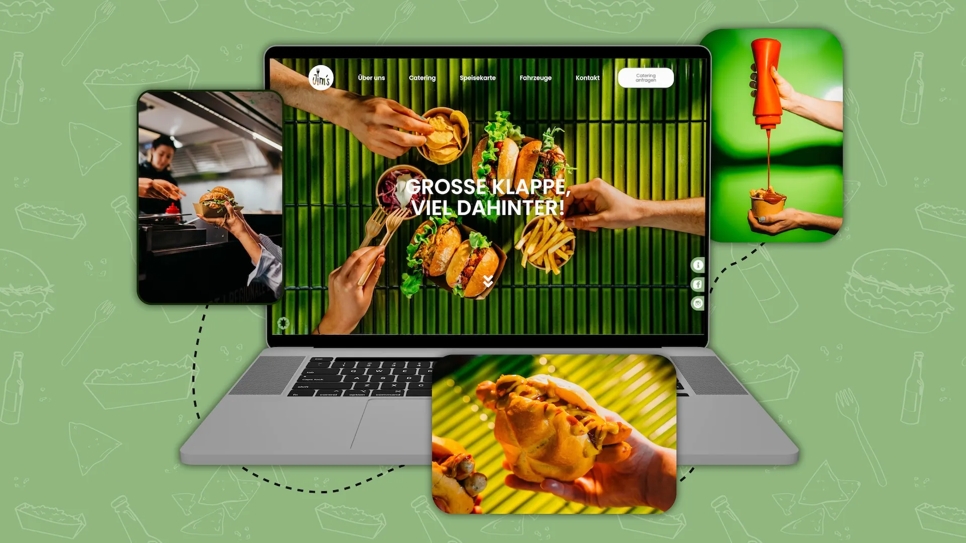 Mockup der Website von Jim's Große Klappe