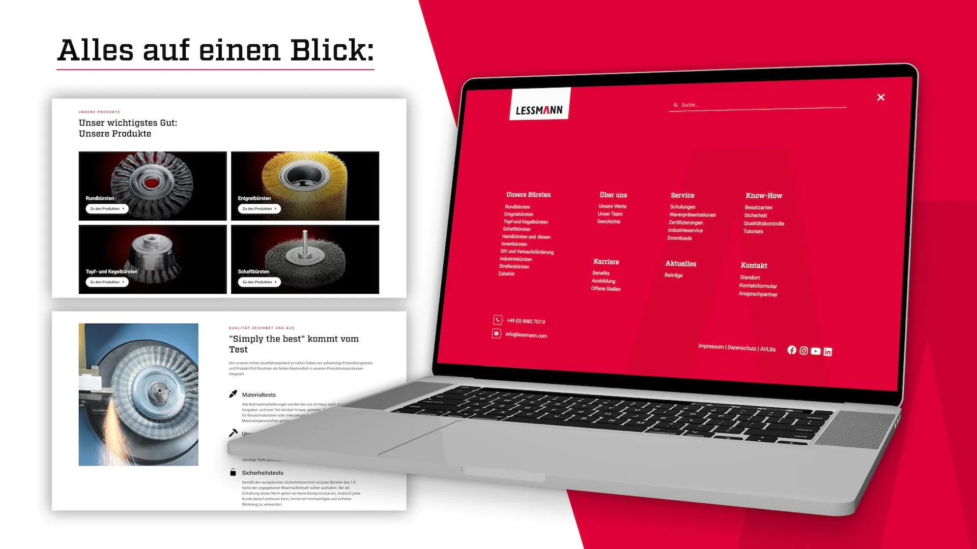 Mockup der Website von Lessmann